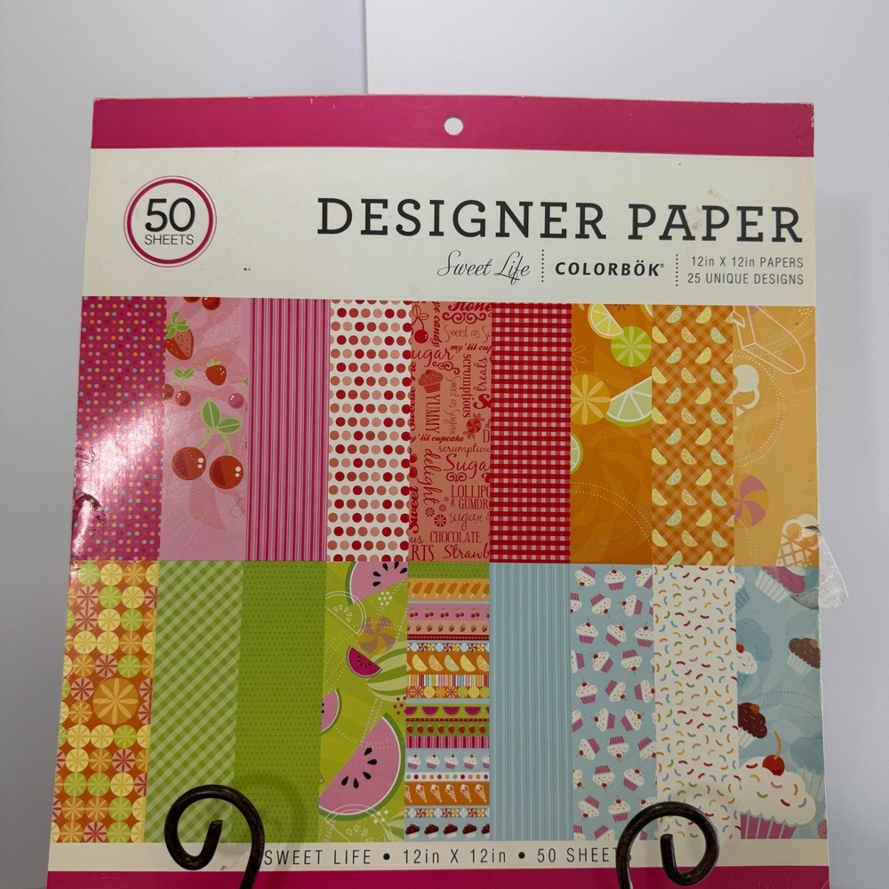 Colorbok 75387 Designer Paper Pad Doodle, 12" x 12" "Doodle" New 50 Sheets